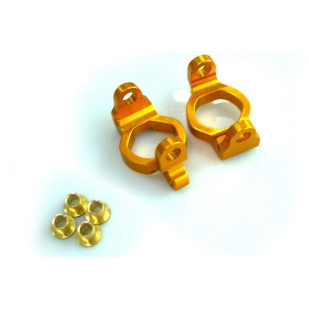 Хабы передних кулаков алюминиевые для машинки на радиоуправлении E18 (M605 запчасти Himoto)