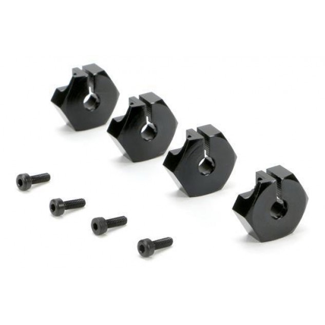 Team Magic E5 Option Part - Clamp Type Wheel Hexes 14mm - Black 4p