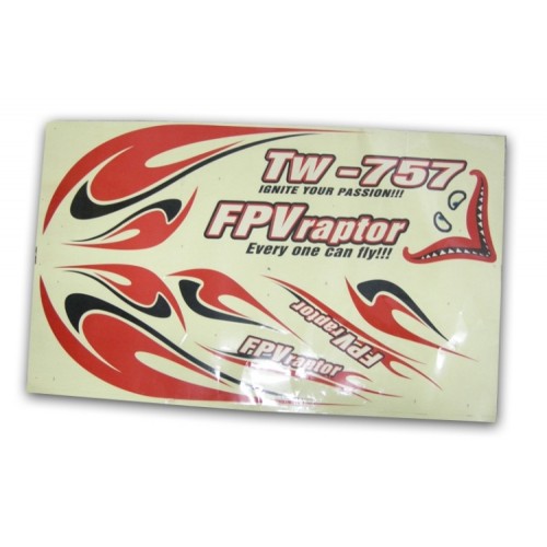 Комплект наклеек самолёта VolantexRC FPVRaptor 1600мм (V-757-Dec)
