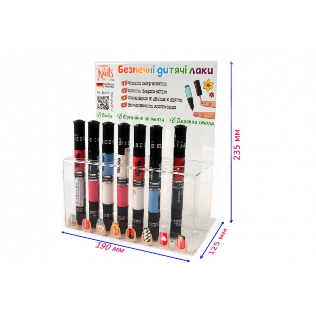 Детский лак-карандаш для ногтей Malinos Creative Nails на водной основе (2 цвета зелёный + голубой)