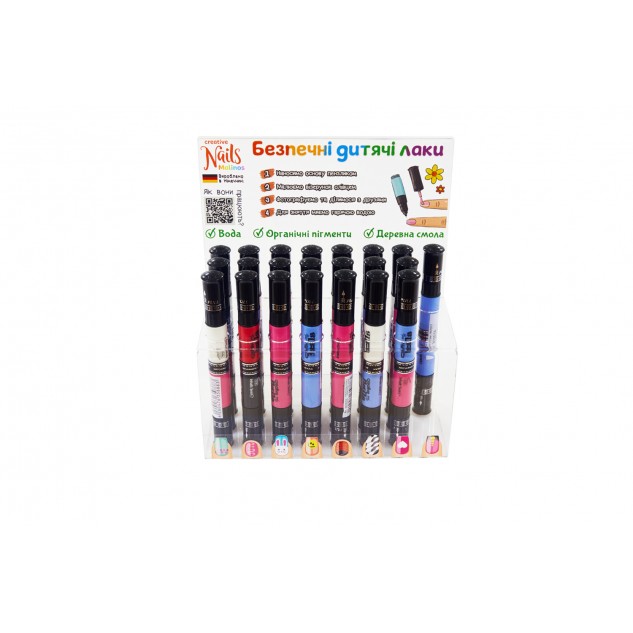 Детский лак-карандаш для ногтей Malinos Creative Nails на водной основе (2 цвета зелёный + голубой)