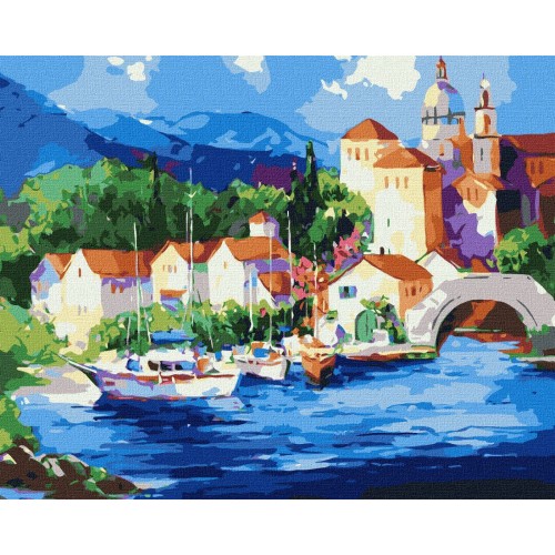 Картина за номерами "Біля підніжжя гір", в термопакеті 40*50см, ТМ Ідейка, Україна