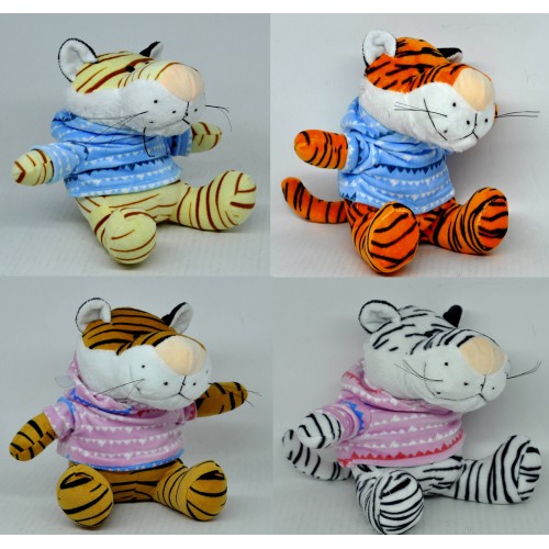 Іграшка м'яка "Тигр у светрі", 4 види, на присосці 18см