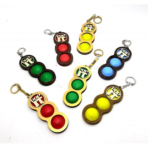 SIMPLE DIMPLE POP IT антистрес брелок (потрійний), 10*4см, Сувенір-Декор, Україна