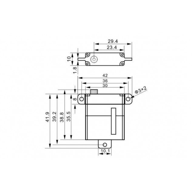Сервопривод для планеров 28г KST X10 10.8кг/0.12сек HV цифровой