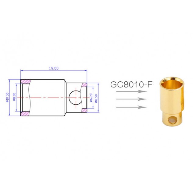 Коннекторы силовые AMASS PLUG 8.0MM Female 3шт