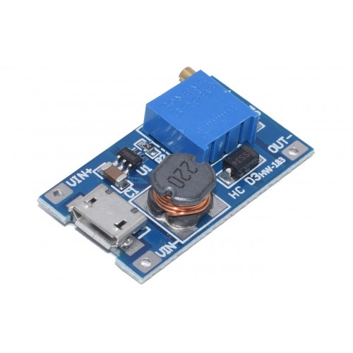 Регулятор напряжения MT3608 2A 2V-24V - 5-28V 2A повышающий