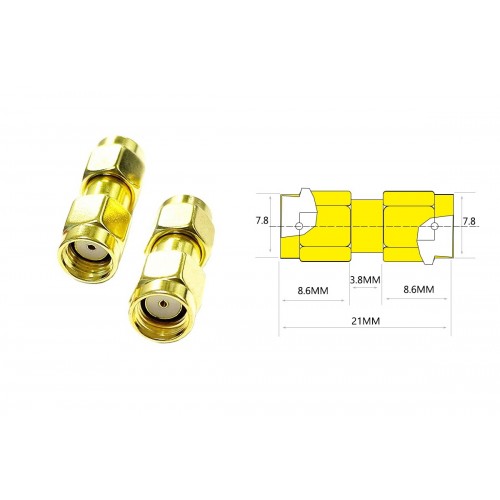 50 шт - Переходники для FPV и радиооборудования (RP-SMA M - RP-SMA M прямой)