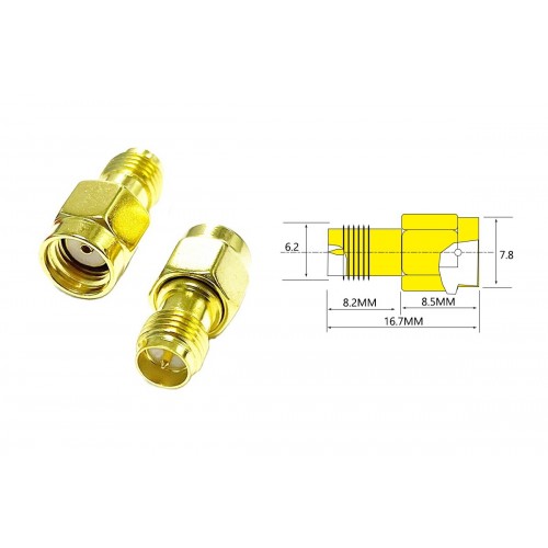 Переходник для FPV и радиооборудования (RP-SMA M - RP-SMA F прямой)