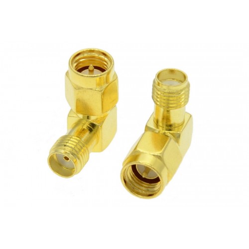 50 шт - Переходники для FPV и радиооборудования (SMA M - SMA F угловой 90°)