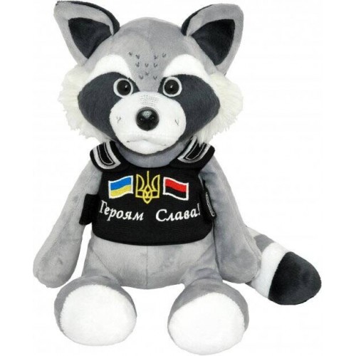 Іграшка м'яка Єнот "Патріот" червоно-чорний 23см, ТМ Tigres, Україна
