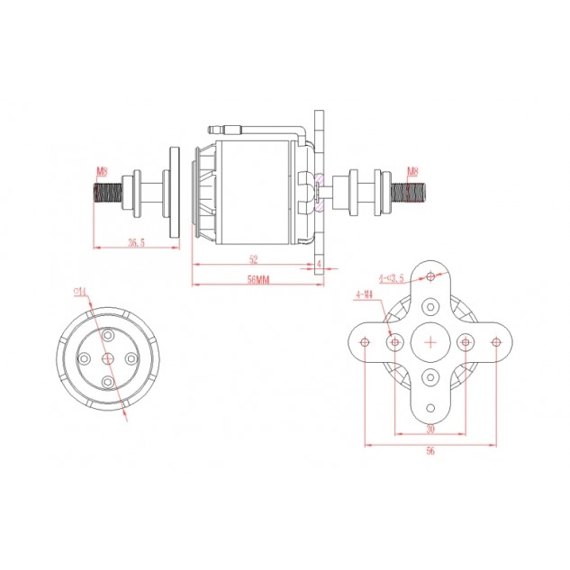 Мотор EMAX GT3526/04 KV870 4S для самолетов
