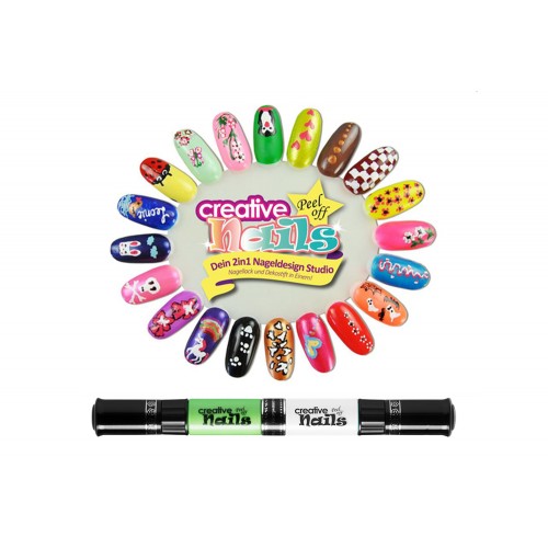 Детский лак-карандаш для ногтей Malinos Creative Nails на водной основе (2 цвета Морской волны + Бел