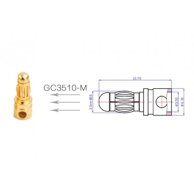 Коннекторы AMASS GC3510 3.5MM Male 3шт