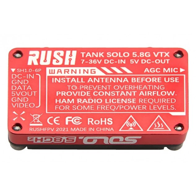 Видеопередатчик RushFPV RUSH TANK SOLO 5.8GHz 1600mW