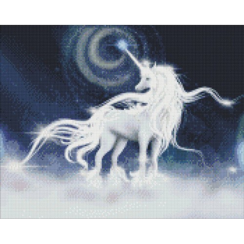 Алмазна мозаїка "Білий єдиноріг" 40х50см в термопакеті ТМ Ідейка