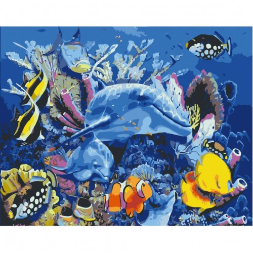 Картина за номерами "Життя на рифі" лак 40*50см ТМ ART Craft