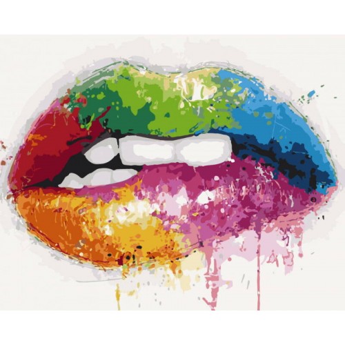 Картина за номерами "Яскраві вуста" лак 40*50см термопакет ТМ ART Craft