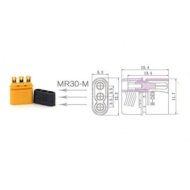 Коннекторы AMASS MR30 Male 2шт