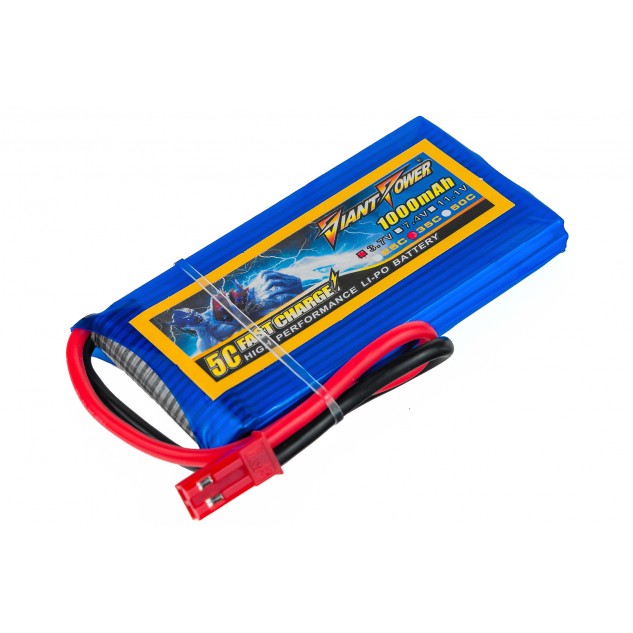 Аккумулятор для радиоуправляемой модели Giant Power (Dinogy) Li-Pol 1000 мАч 3.7 В 65x34x8 мм JST 35