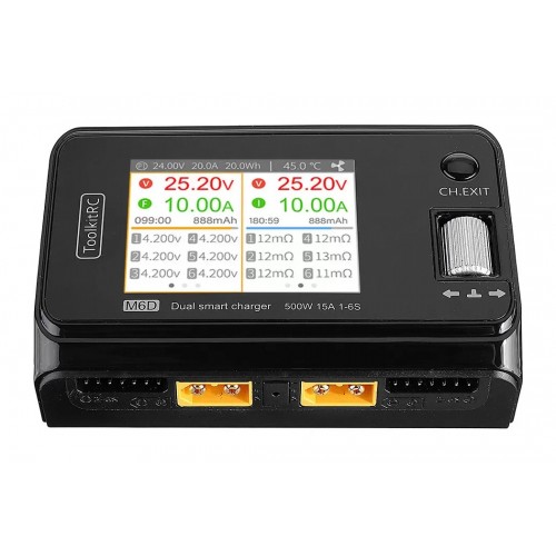 Зарядное устройство дуо ToolKitRC M6D 500W 15A 1-6S без блока питания