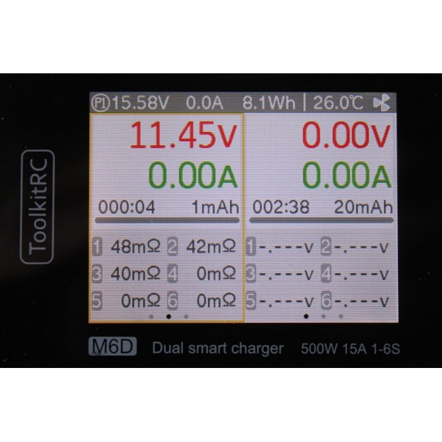 Зарядное устройство дуо ToolKitRC M6D 500W 15A 1-6S без блока питания