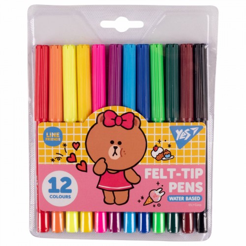 Фломастери 12 кольорів Line Friends 14*12 5*1см ТМ YES