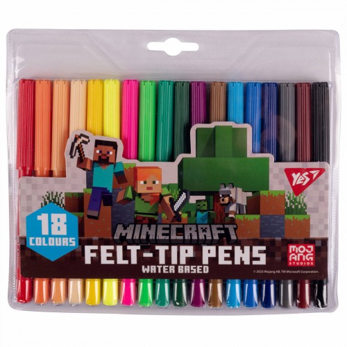 Фломастери 18 кольорів Minecraft . 19*14*1см ТМ Yes