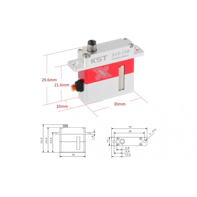 Сервопривод 23г KST X10-710 7.5кг/0.10сек/8.4В цифровой