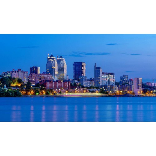 Алмазна мозаїка Нічне місто на березі річки 40*50см на рамці в кор.41*51*2 5см ТМ Dreamtoys