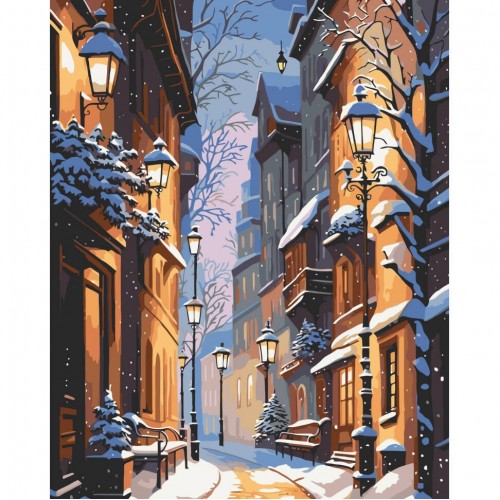 Картина за номерами Зимове місто 40*50см в термопакеті ТМ ART Craft