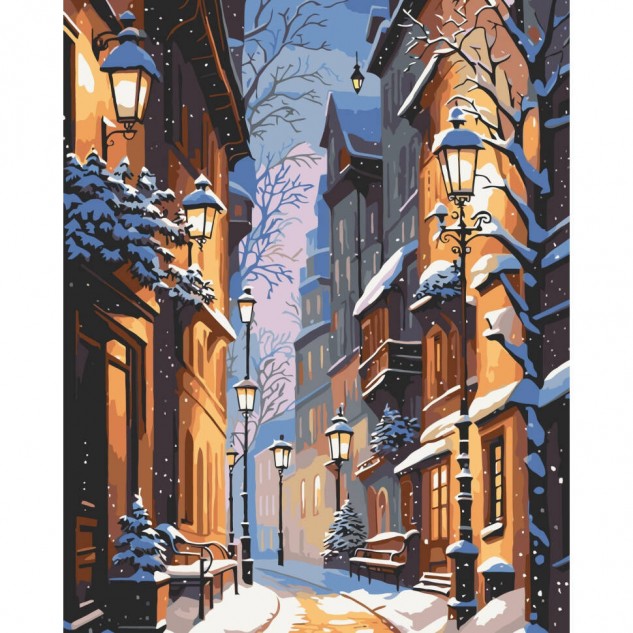 Картина за номерами Зимове місто 40*50см в термопакеті ТМ ART Craft