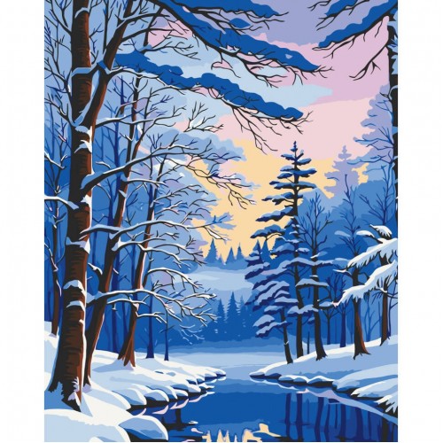 Картина за номерами Зимовий ліс 40*50см термопакет ТМ ART Craft