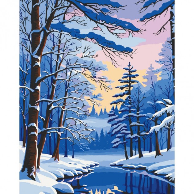 Картина за номерами Зимовий ліс 40*50см термопакет ТМ ART Craft