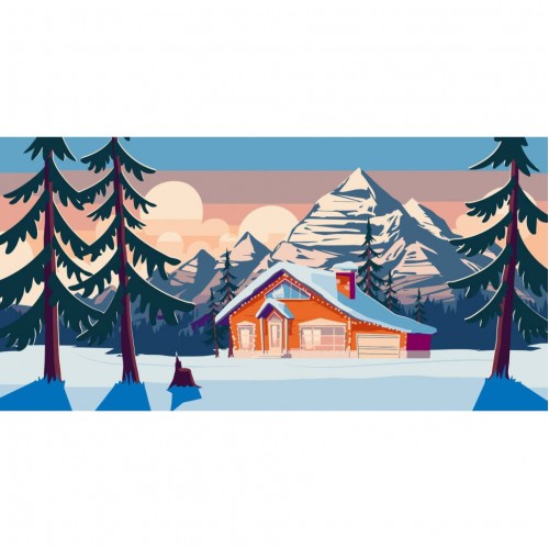Картина за номерами Хатинка в горах 40*80см термопакет ТМ ART Craft