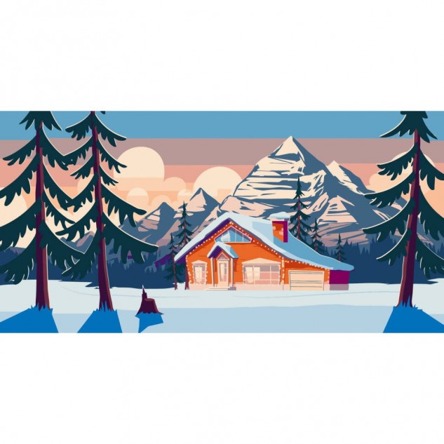 Картина за номерами Хатинка в горах 40*80см термопакет ТМ ART Craft