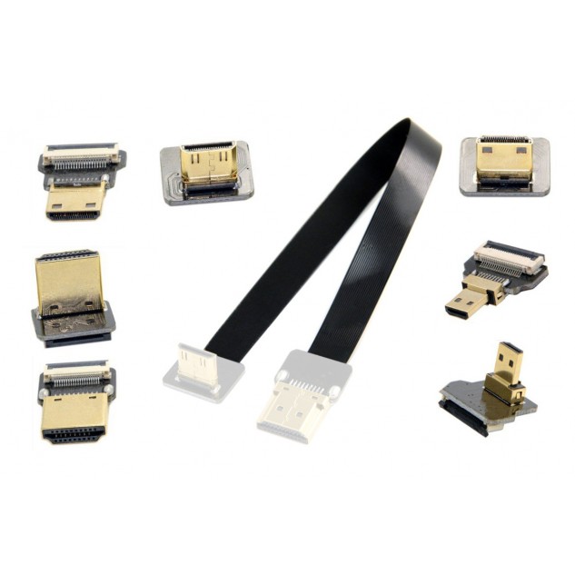 Шлейф 15см Mini HDMI 90 - Micro HDMI 90