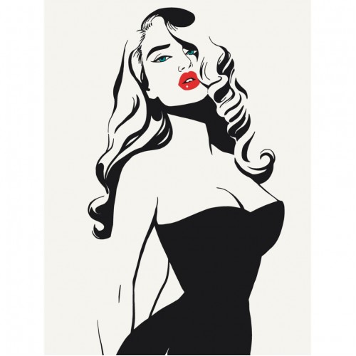 Картина за номерами "Lady in black" лак 30*40см, термопакет, ТМ ART Craft, Україна