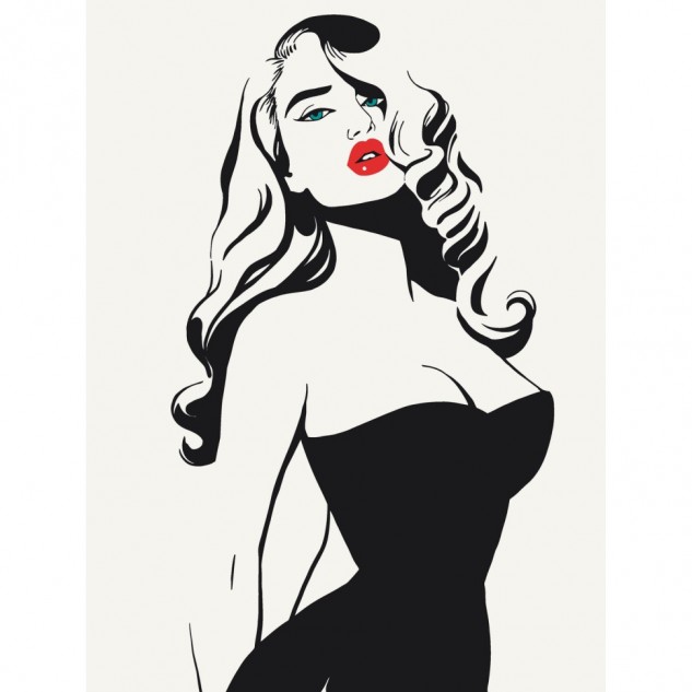 Картина за номерами "Lady in black" лак 30*40см, термопакет, ТМ ART Craft, Україна