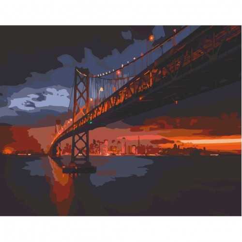 Картина за номерами "Golden Gate Bridge" лак 40*50см, термопакет, ТМ ART Craft, Україна