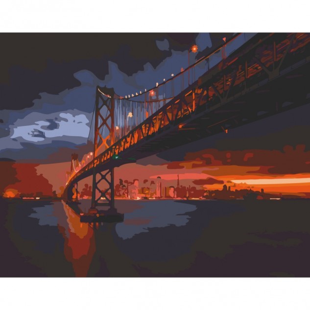 Картина за номерами "Golden Gate Bridge" лак 40*50см, термопакет, ТМ ART Craft, Україна