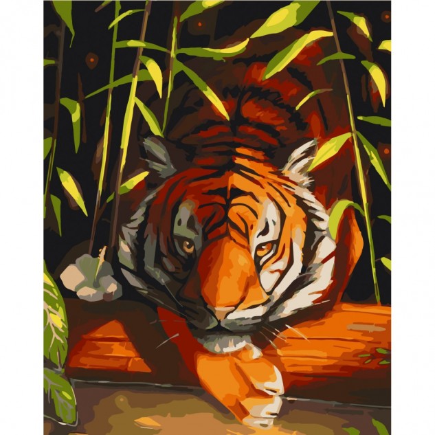 Картина за номерами "Бенгальський тигр" лак 40*50см, термопакет, ТМ ART Craft, Україна
