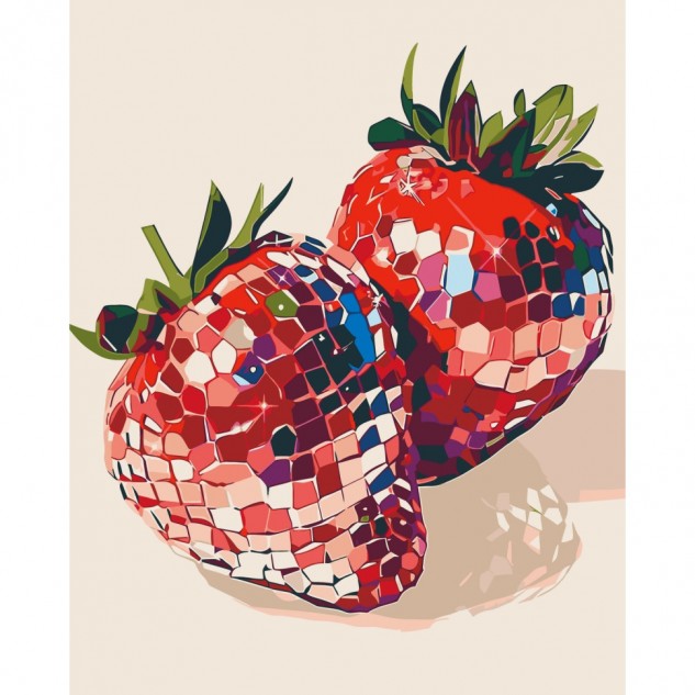 Картина за номерами "Полунична спокуса" лак 40*50см, термопакет, ТМ ART Craft, Україна