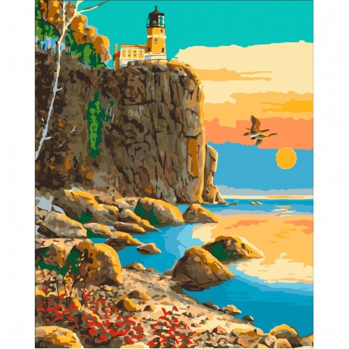 Картина за номерами "Маяк Спліт- Рок" лак 40*50см, термопакет, ТМ ART Craft, Україна