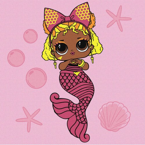 Картина за номерами  для дітей "L.O.L. Surprise! Mermaids Queen Bee" 40*40см, термопакет, ТМ Ідейка,