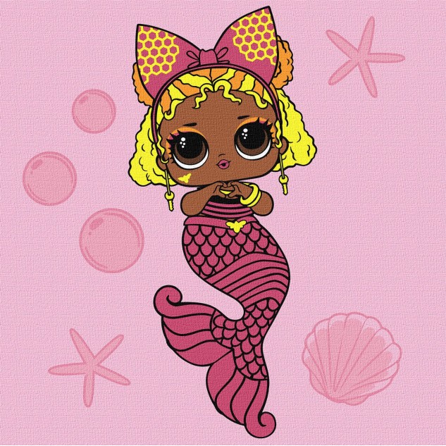 Картина за номерами  для дітей "L.O.L. Surprise! Mermaids Queen Bee" 40*40см, термопакет, ТМ Ідейка,