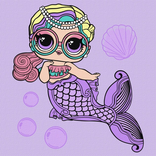 Картина за номерами  для дітей "L.O.L. Surprise! Mermaids Miss Sea" 40*40см, термопакет, ТМ Ідейка, 