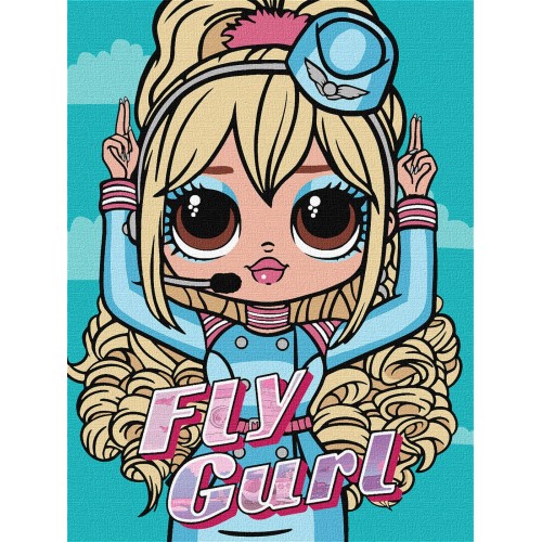 Картина за номерами для дітей "L.O.L. Surprise! O.M.G. Fly Gurl" 30*40см, термопакет, ТМ Ідейка, Укр