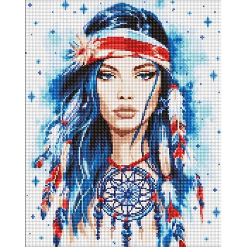 Алмазна мозаїка "Амулет" з АВ стразами 40х50см, в термопакеті, ТМ Ідейка, Україна