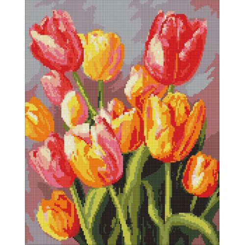 Алмазна мозаїка "Весняний букет" з АВ стразами 40х50см, термопакет, ТМ Ідейка, Україна